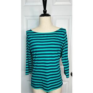 *LILLY PULITZER* Navy and Green Stripe Top